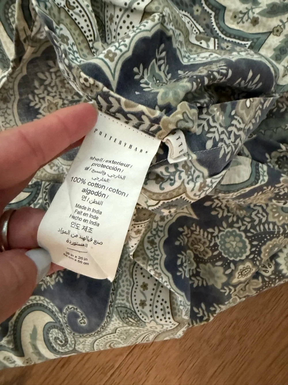 Pottery Barn Paisley Print Ero Shams Set of 3  in Blue and Cream